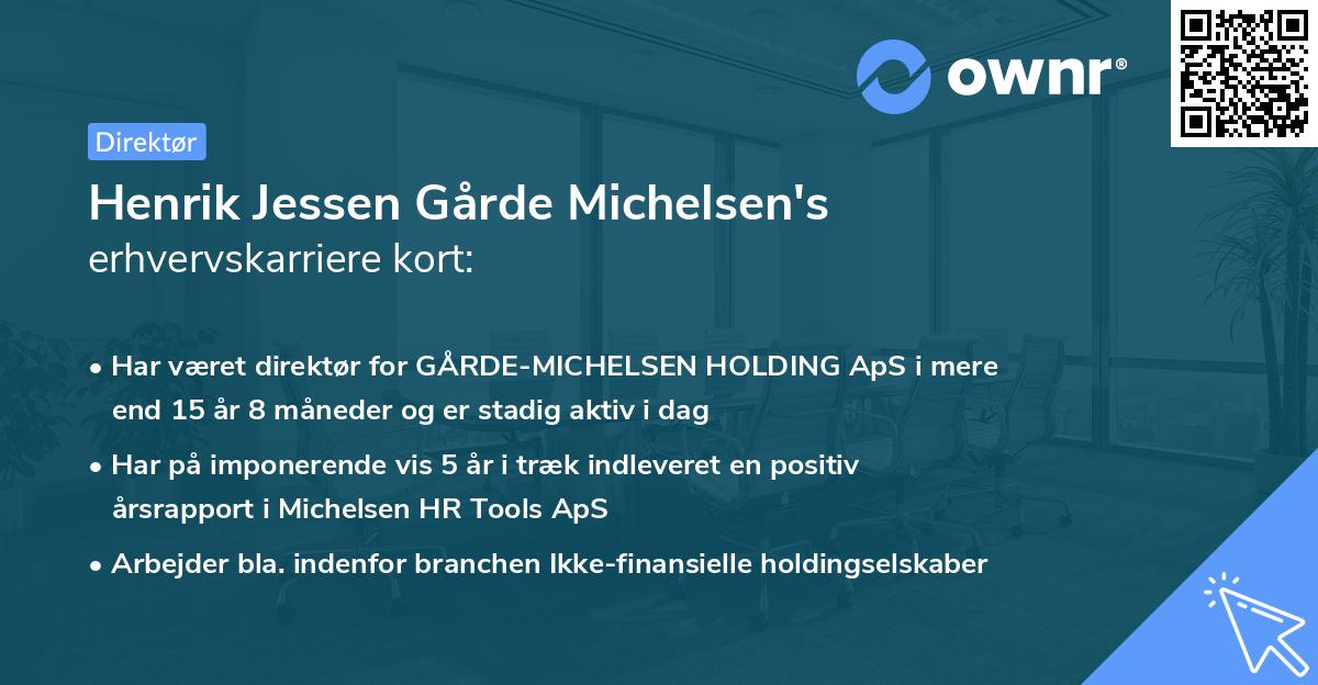 Henrik Jessen Gårde Michelsen's erhvervskarriere kort