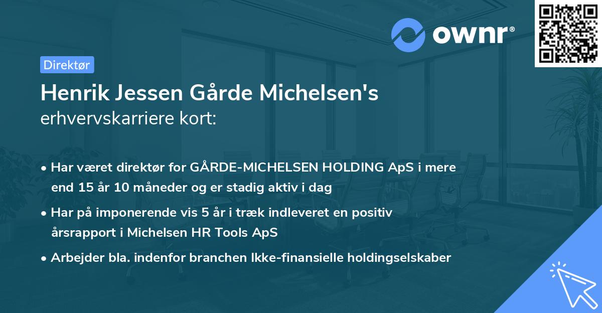 Henrik Jessen Gårde Michelsen's erhvervskarriere kort