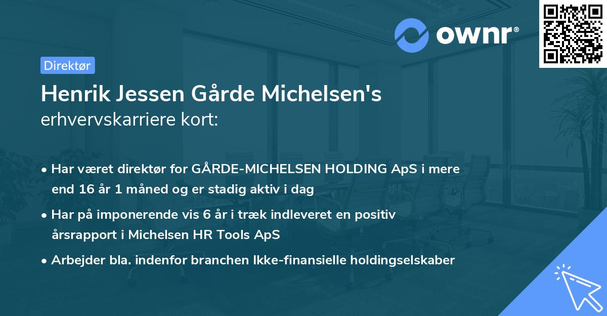 Henrik Jessen Gårde Michelsen's erhvervskarriere kort