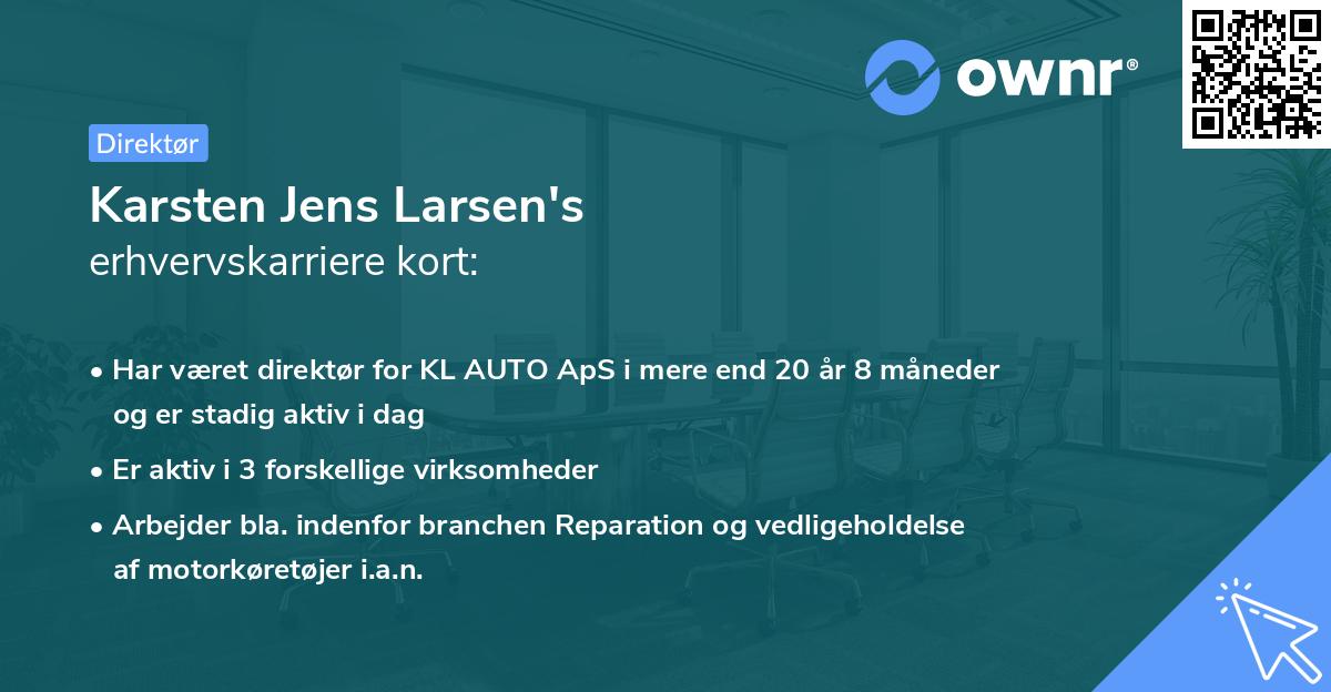 Karsten Jens Larsen's erhvervskarriere kort