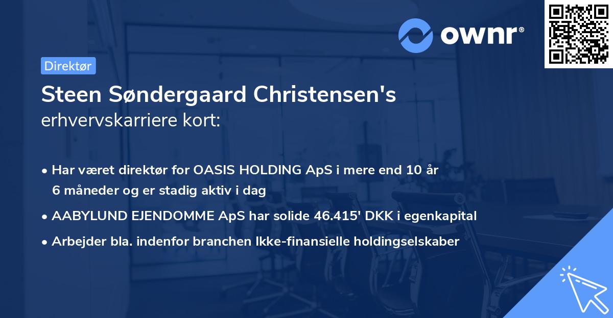 Steen Søndergaard Christensen's erhvervskarriere kort