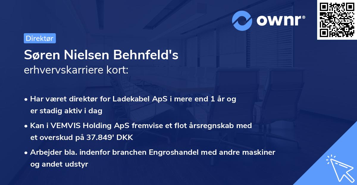 Søren Nielsen Behnfeld's erhvervskarriere kort