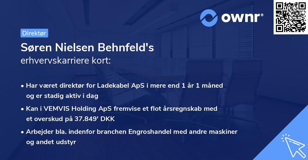 Søren Nielsen Behnfeld's erhvervskarriere kort