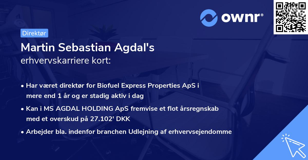 Martin Sebastian Agdal's erhvervskarriere kort