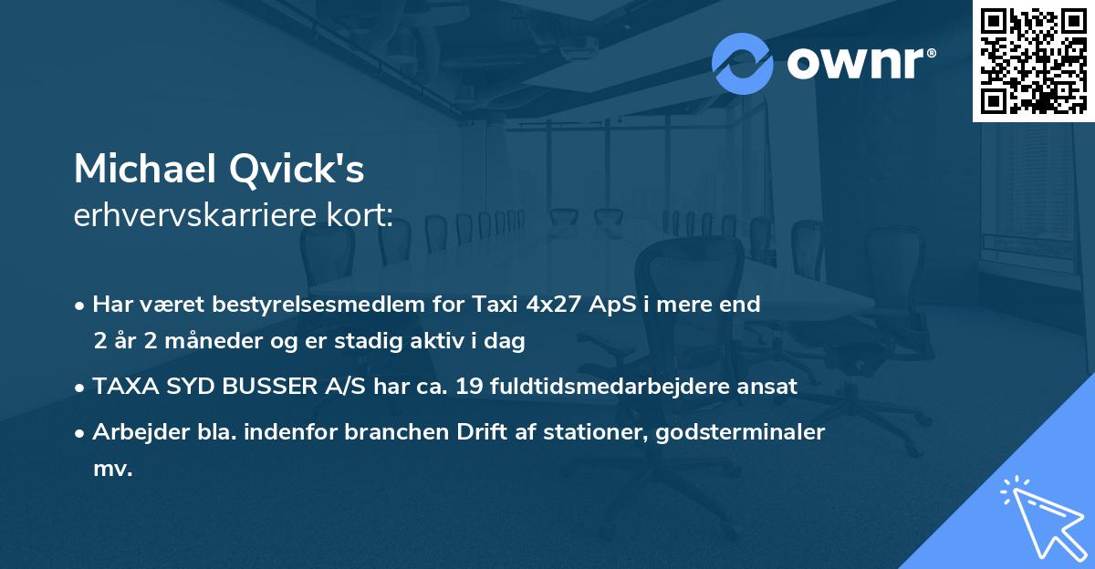 Michael Qvick's erhvervskarriere kort