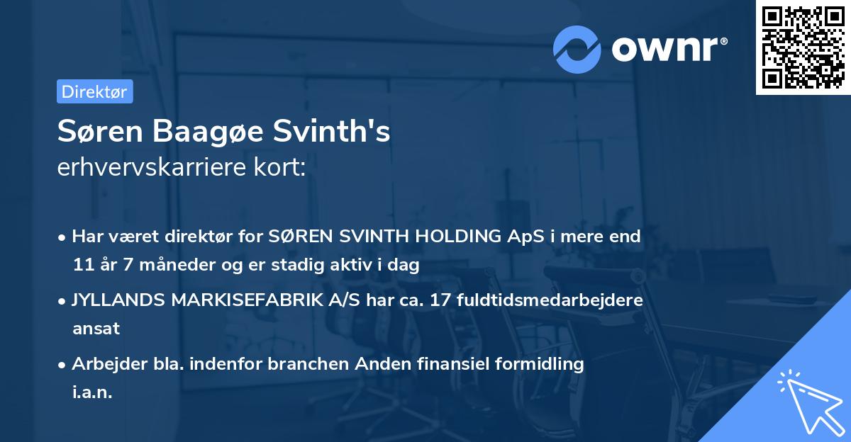 Søren Baagøe Svinth's erhvervskarriere kort
