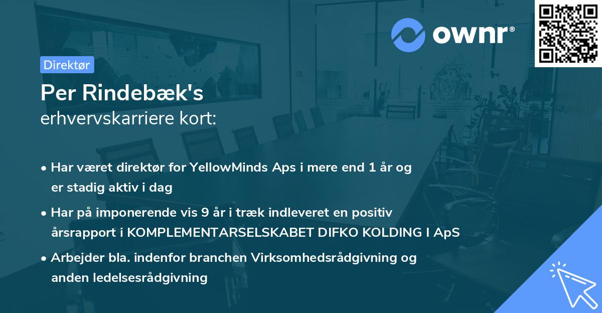 Per Rindebæk's erhvervskarriere kort