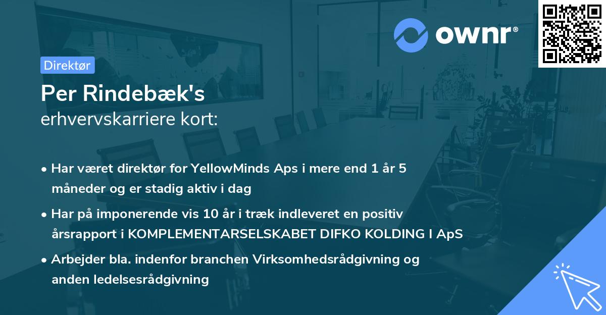 Per Rindebæk's erhvervskarriere kort