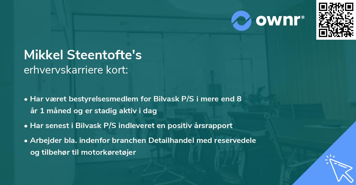 Mikkel Steentofte's erhvervskarriere kort