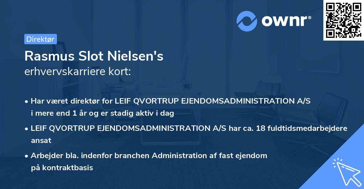 Rasmus Slot Nielsen's erhvervskarriere kort