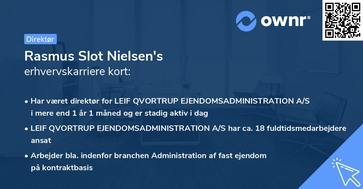 Rasmus Slot Nielsen's erhvervskarriere kort