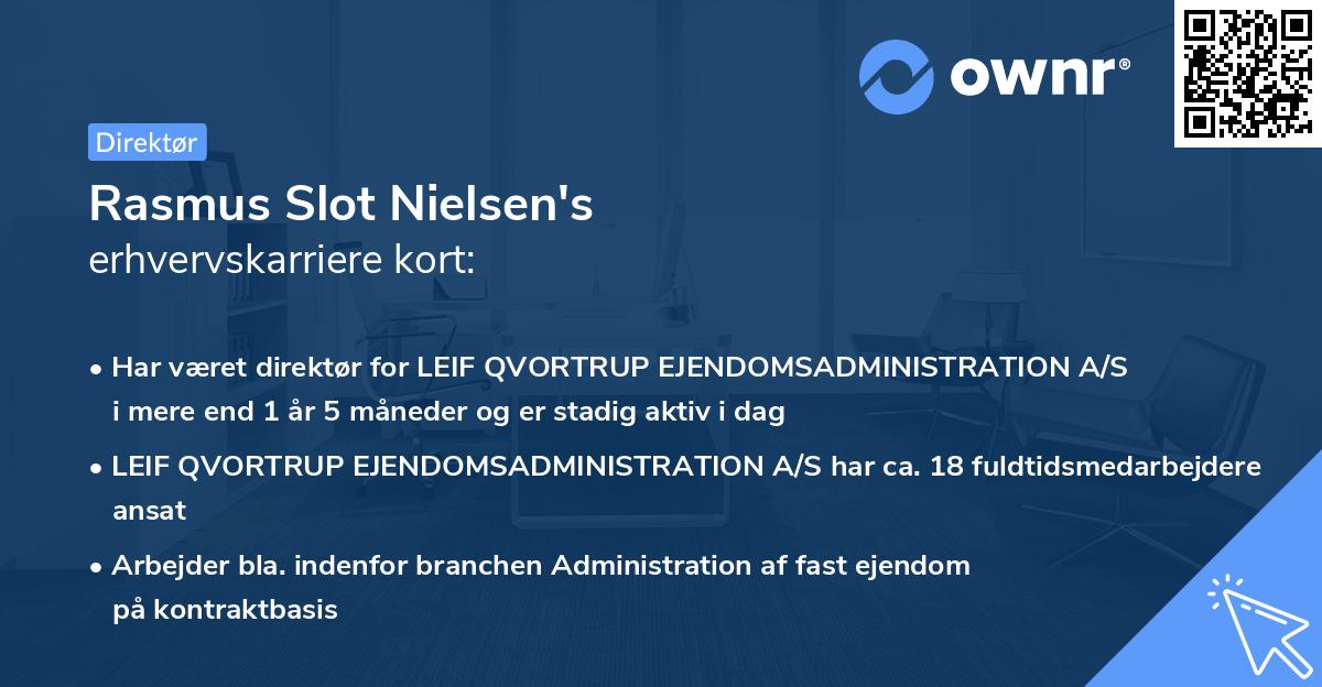Rasmus Slot Nielsen's erhvervskarriere kort