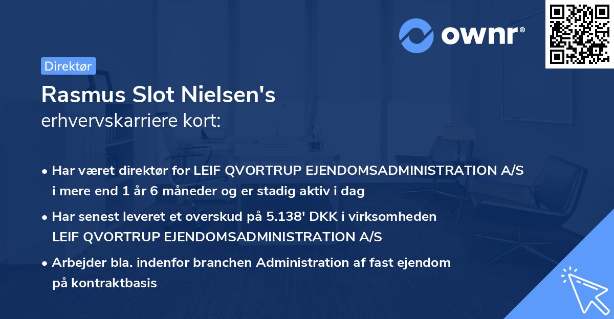 Rasmus Slot Nielsen's erhvervskarriere kort