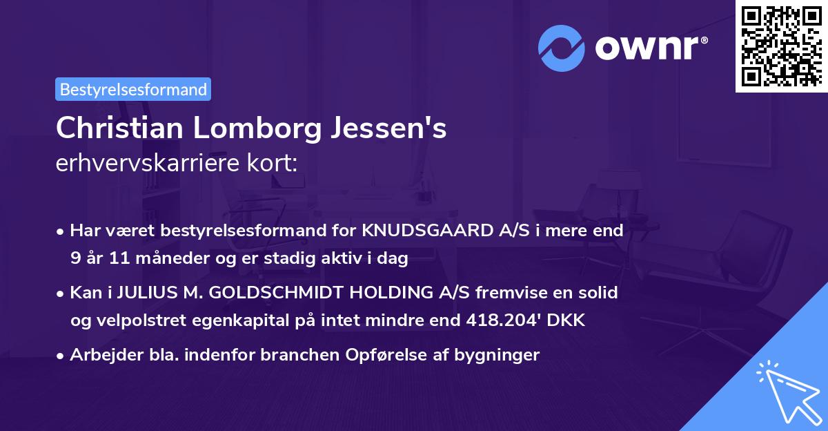Christian Lomborg Jessen's erhvervskarriere kort