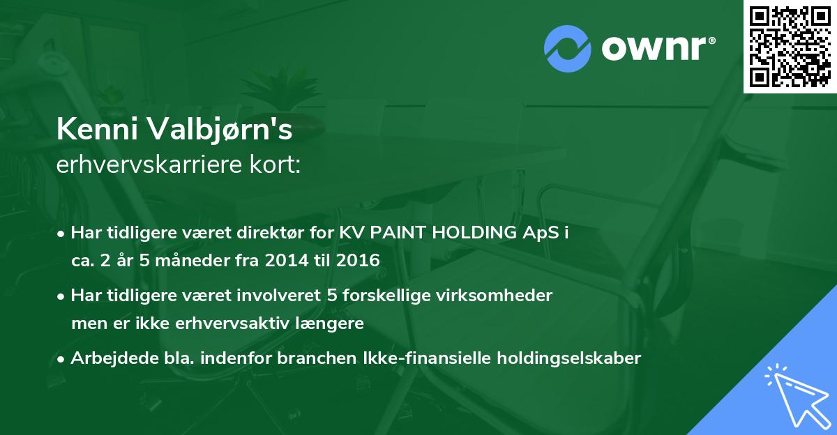 Kenni Valbjørn's erhvervskarriere kort