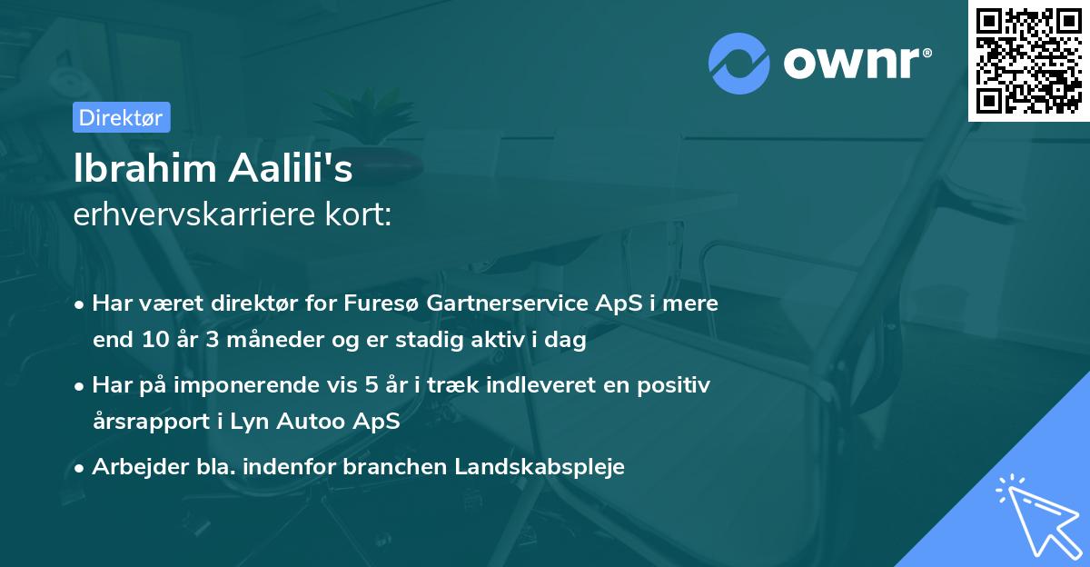 Ibrahim Aalili's erhvervskarriere kort