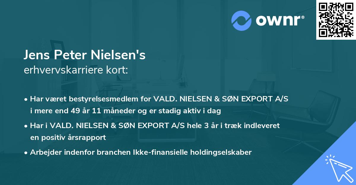 Jens Peter Nielsen's erhvervskarriere kort