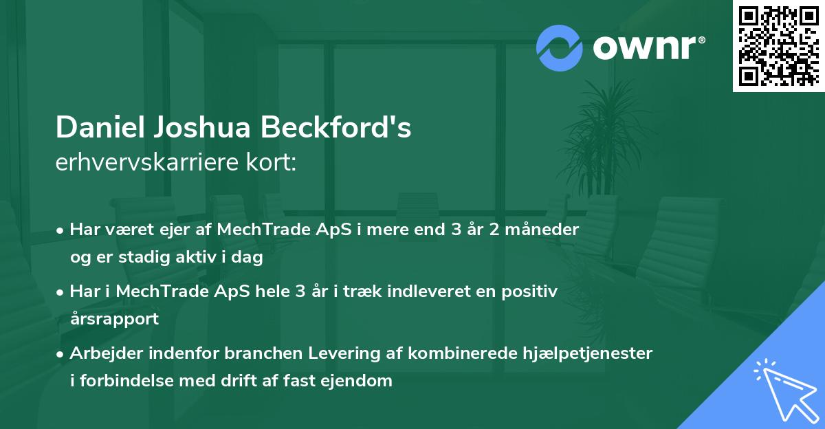 Daniel Joshua Beckford's erhvervskarriere kort