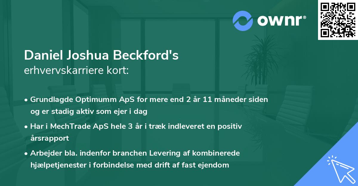 Daniel Joshua Beckford's erhvervskarriere kort