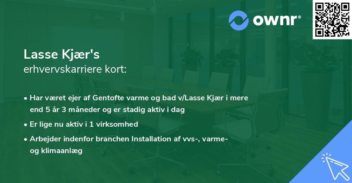 Lasse Kjær's erhvervskarriere kort