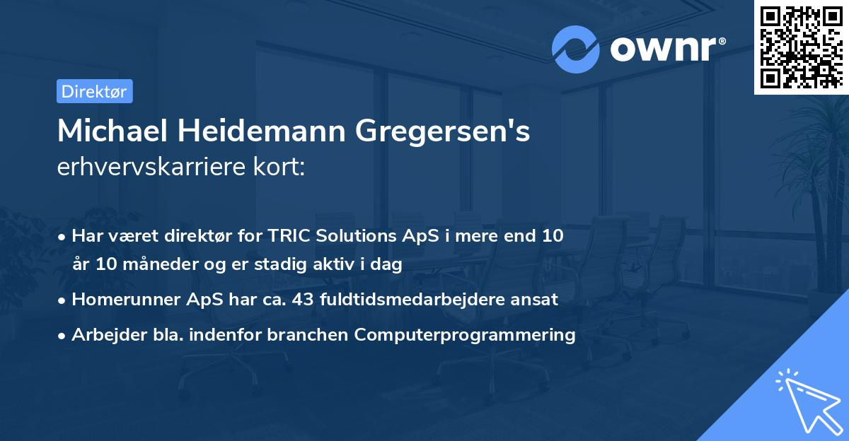 Michael Heidemann Gregersen's erhvervskarriere kort