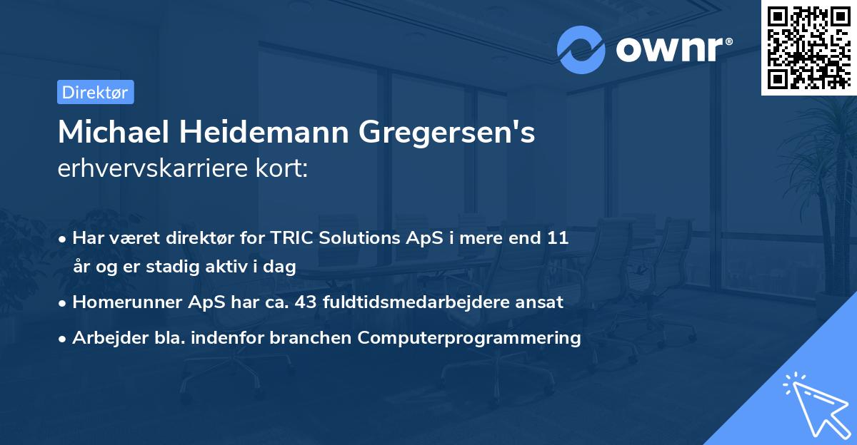 Michael Heidemann Gregersen's erhvervskarriere kort