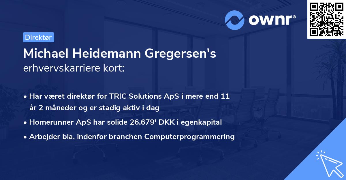 Michael Heidemann Gregersen's erhvervskarriere kort