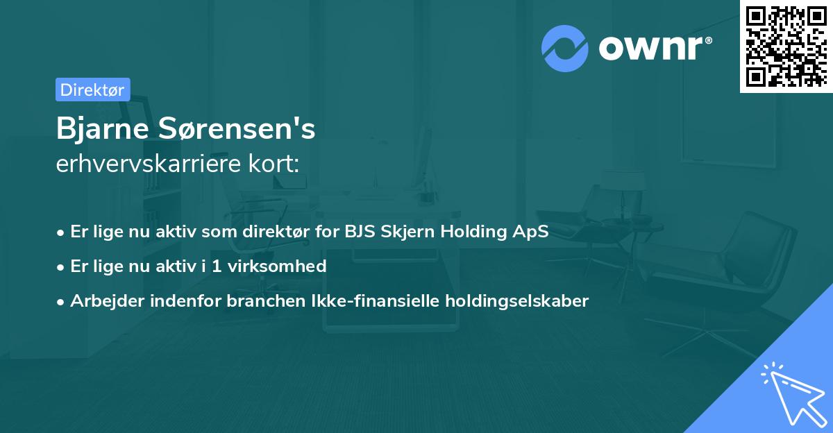 Bjarne Sørensen's erhvervskarriere kort