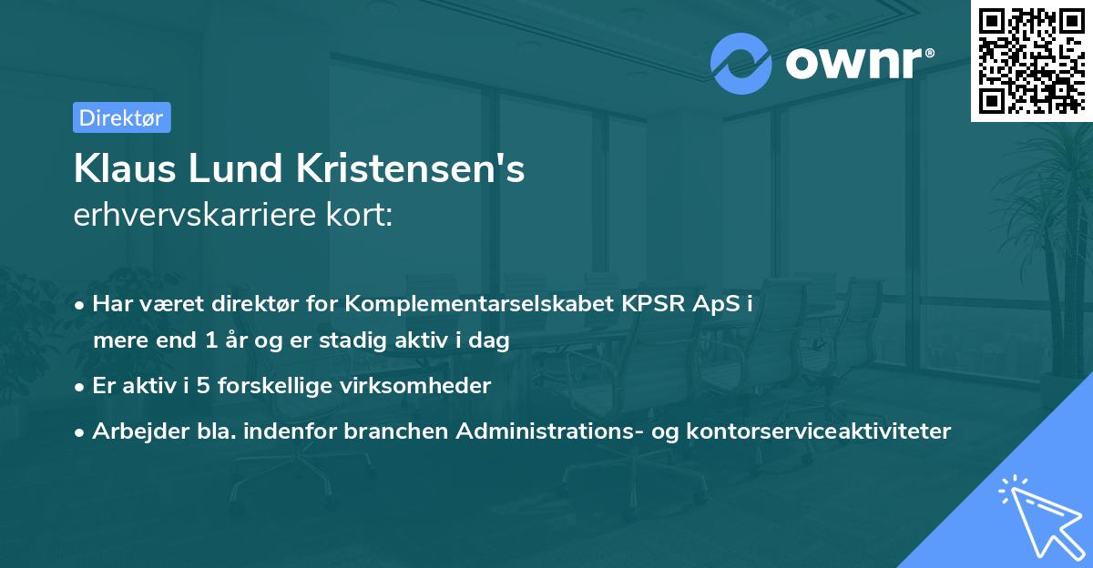 Klaus Lund Kristensen's erhvervskarriere kort