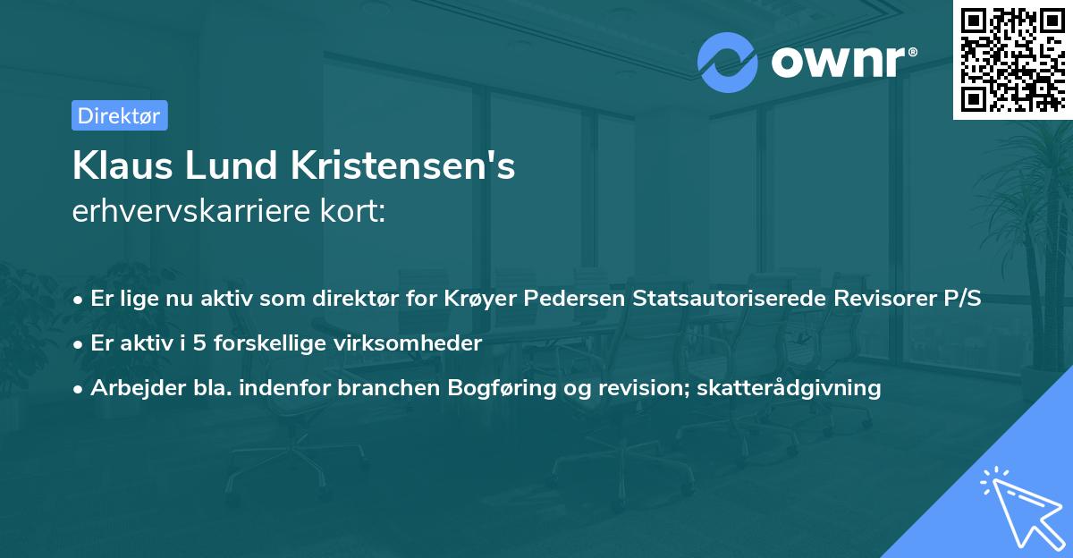 Klaus Lund Kristensen's erhvervskarriere kort