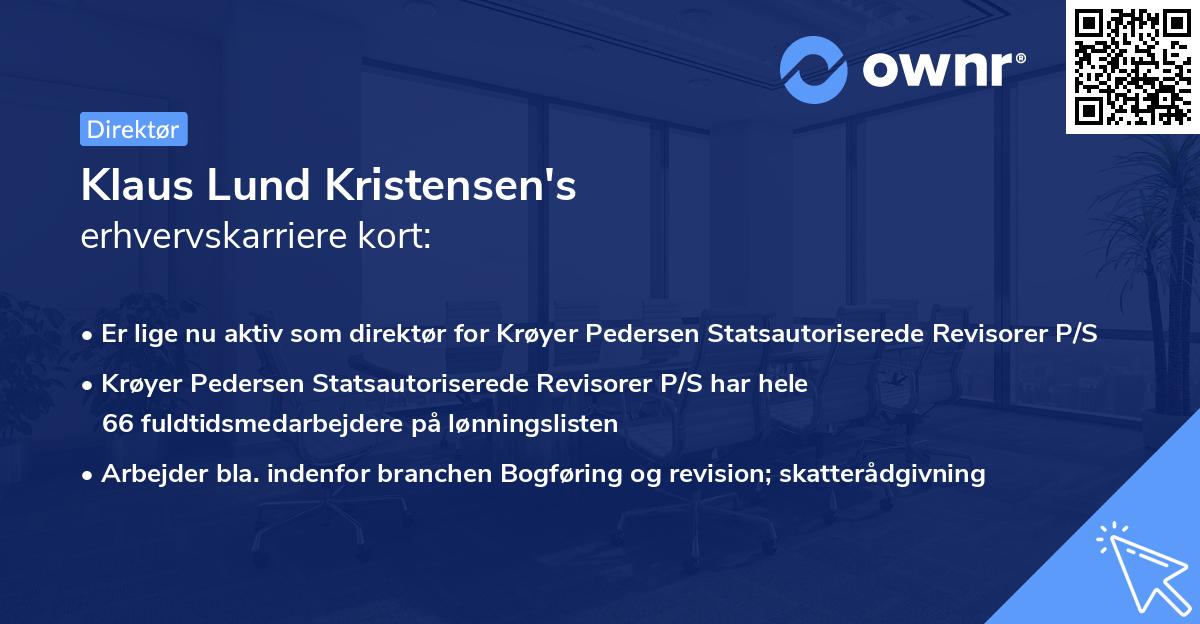 Klaus Lund Kristensen's erhvervskarriere kort