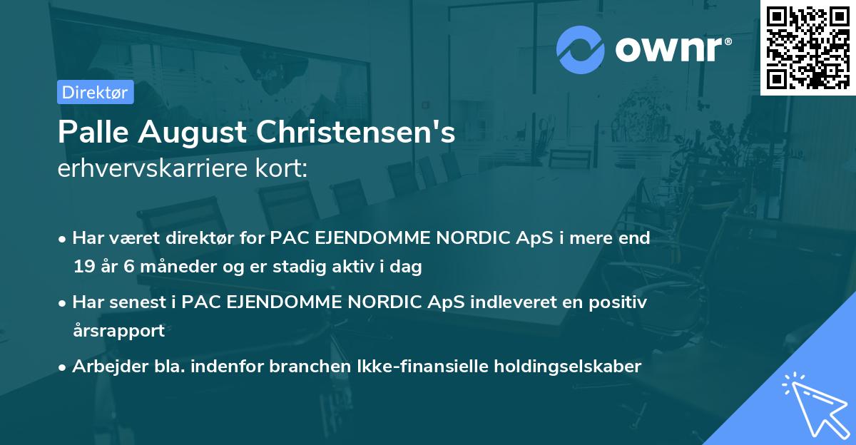Palle August Christensen's erhvervskarriere kort