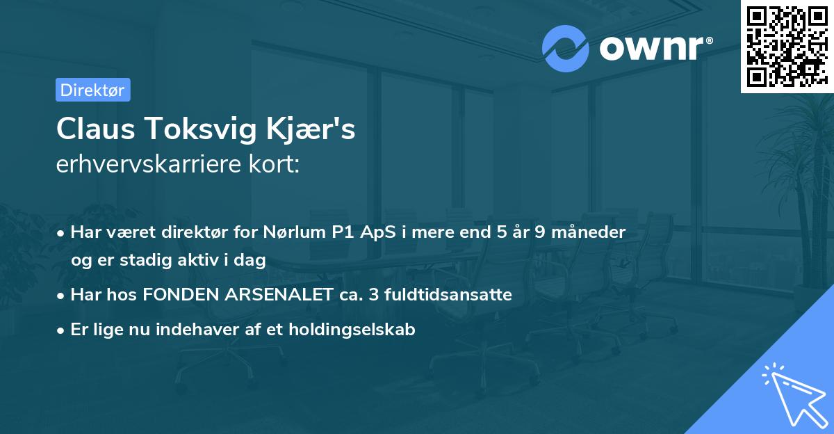 Claus Toksvig Kjær's erhvervskarriere kort