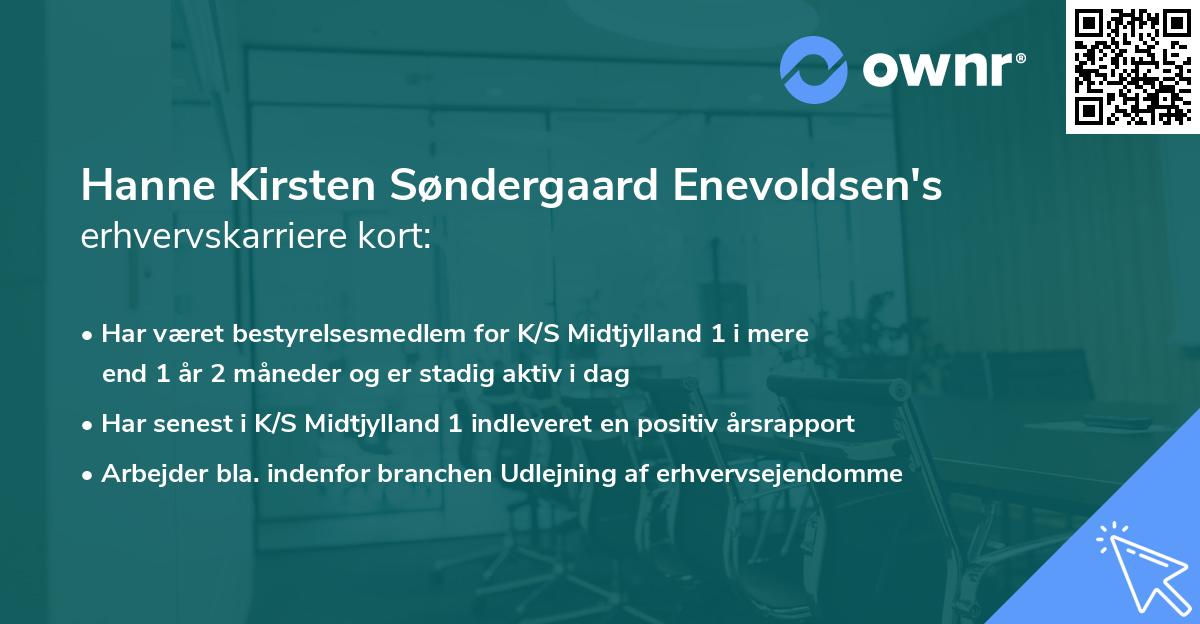 Hanne Kirsten Søndergaard Enevoldsen's erhvervskarriere kort