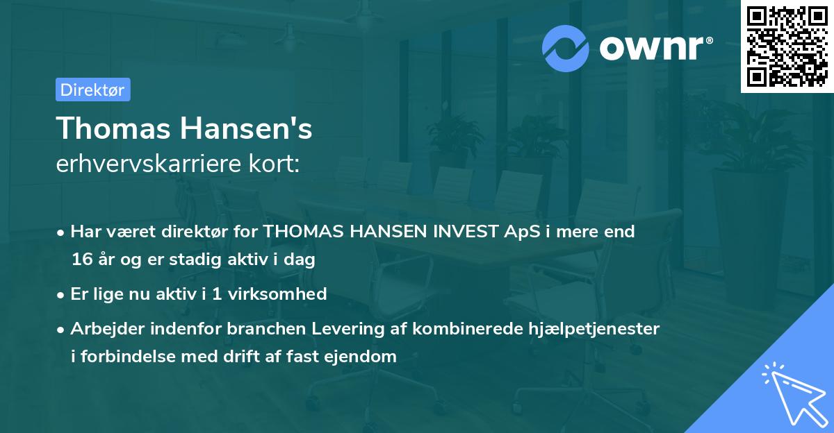 Thomas Hansen's erhvervskarriere kort