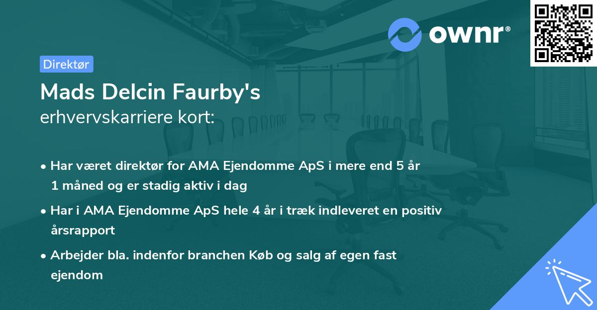 Mads Delcin Faurby's erhvervskarriere kort