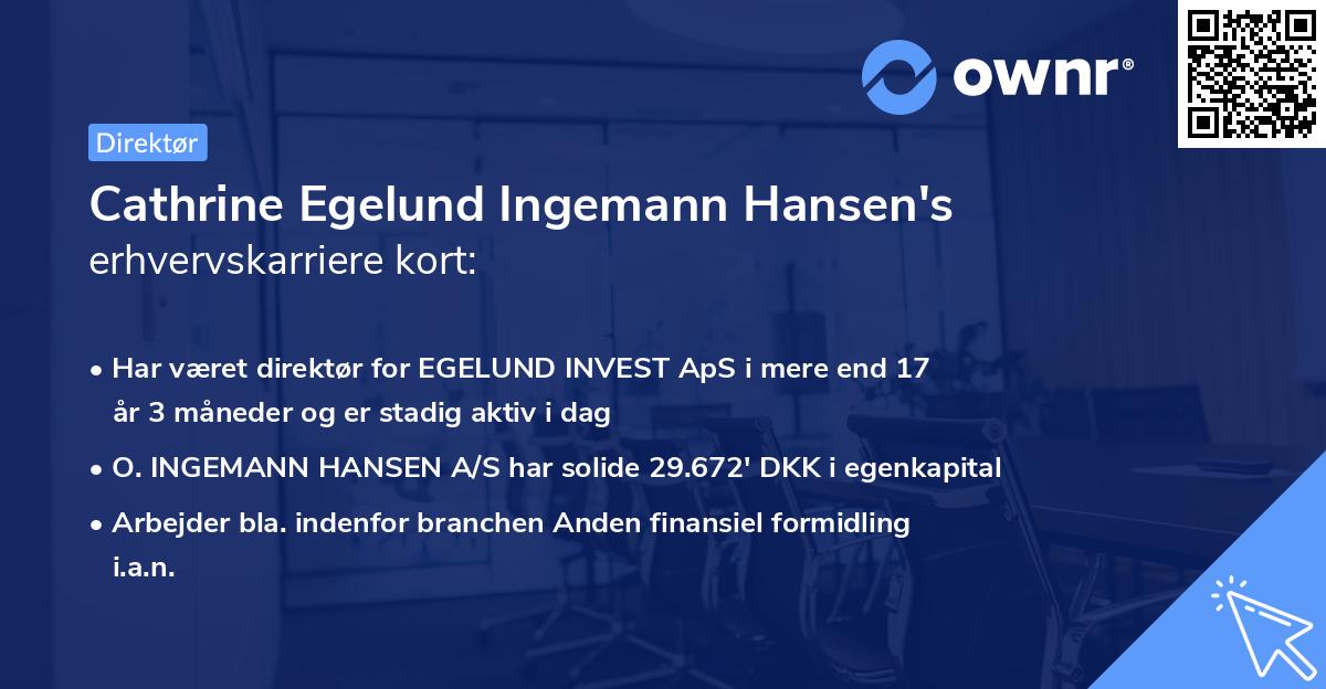 Cathrine Egelund Ingemann Hansen's erhvervskarriere kort