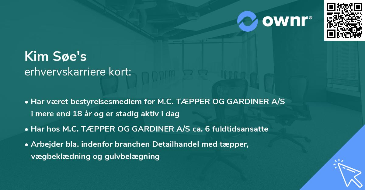 Kim Søe's erhvervskarriere kort