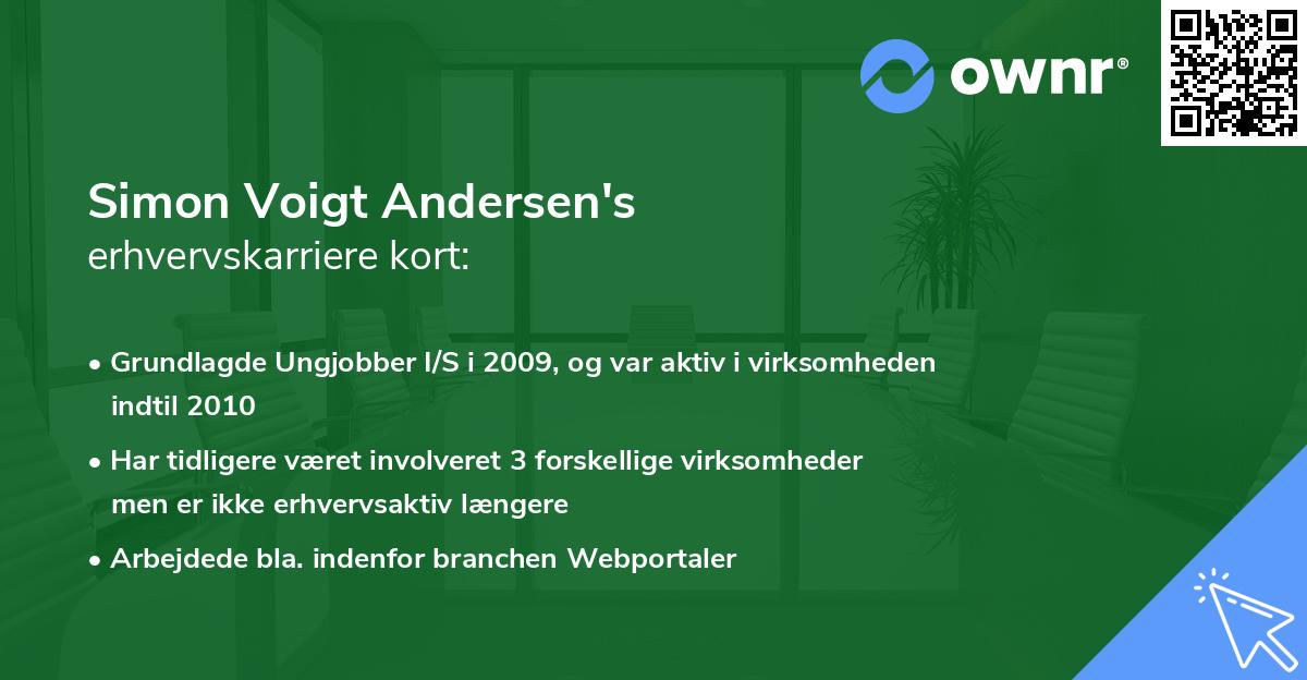 Simon Voigt Andersen's erhvervskarriere kort