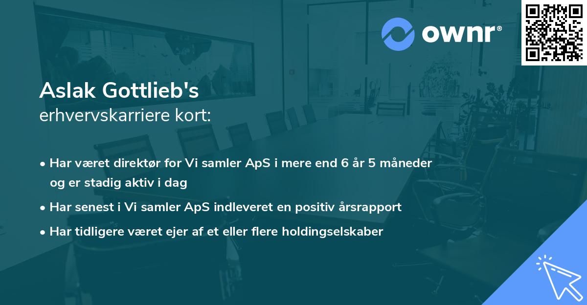 Aslak Gottlieb's erhvervskarriere kort