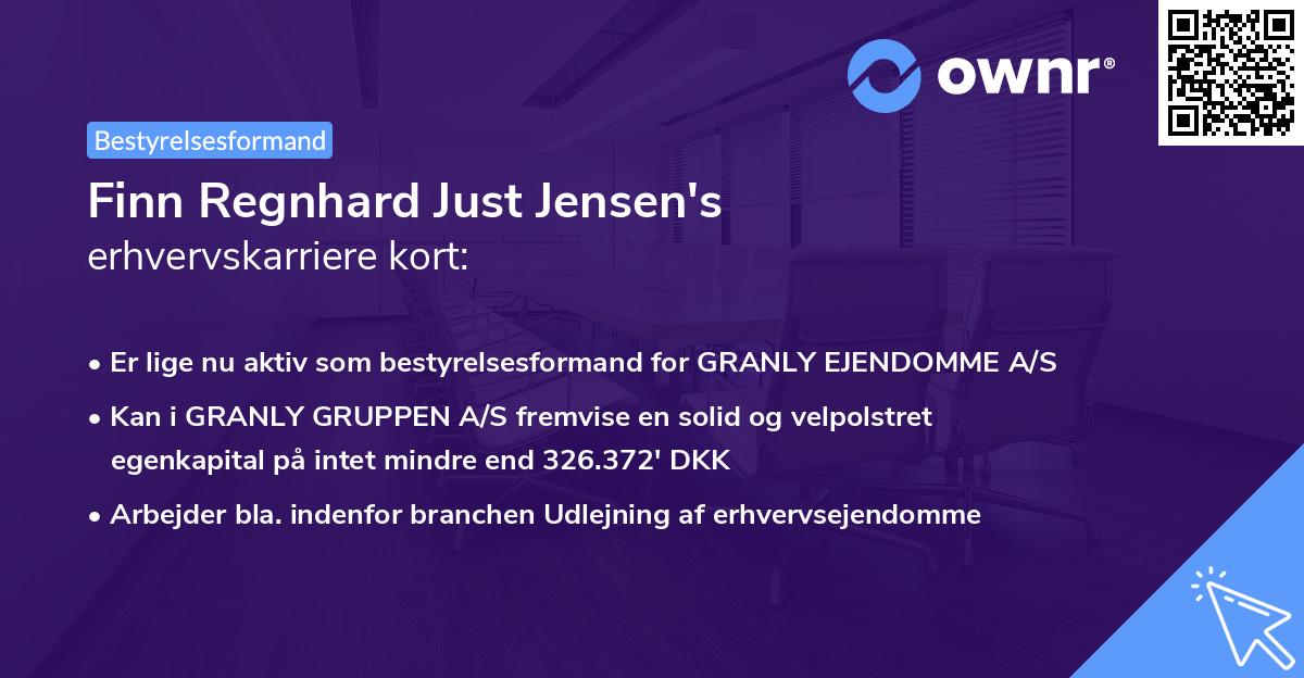 Finn Regnhard Just Jensen's erhvervskarriere kort