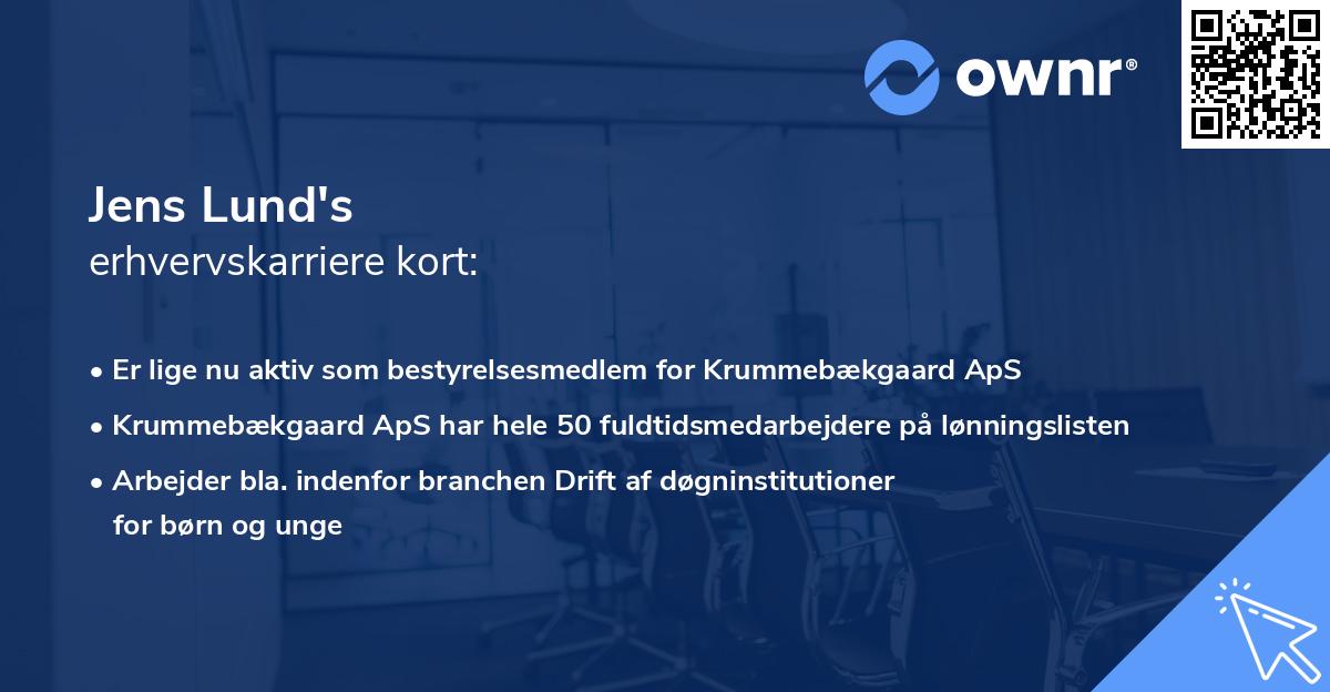 Jens Lund's erhvervskarriere kort