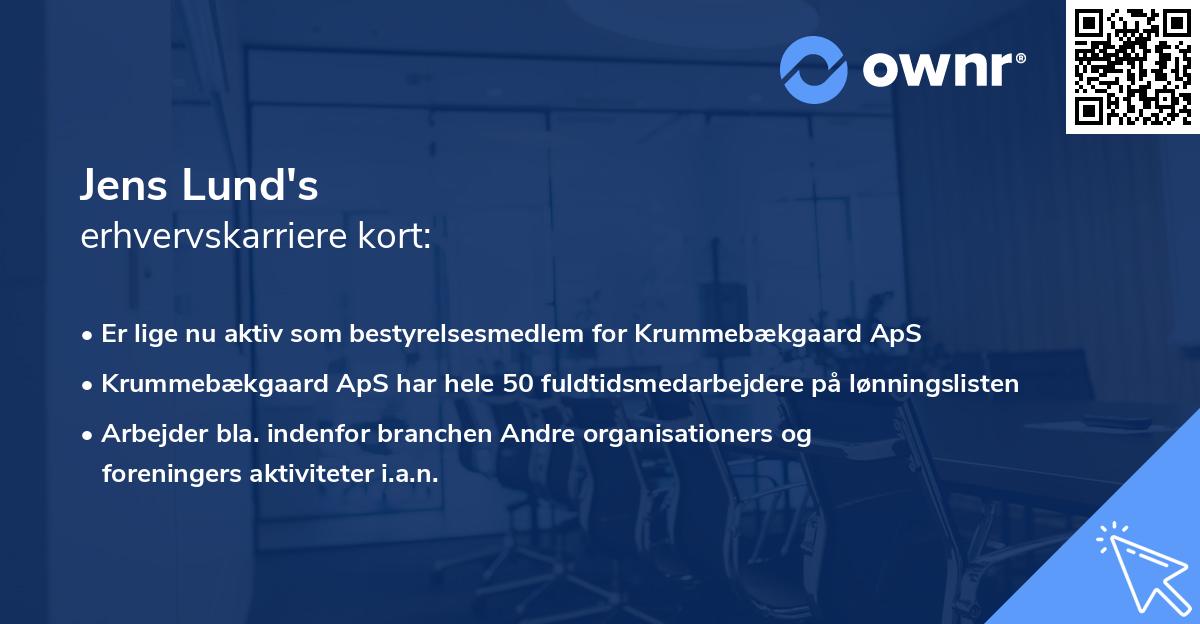 Jens Lund's erhvervskarriere kort