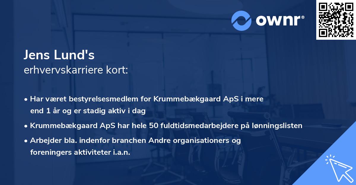 Jens Lund's erhvervskarriere kort