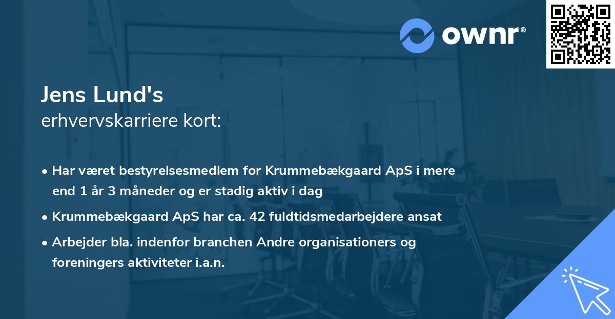 Jens Lund's erhvervskarriere kort