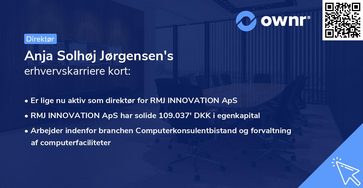 Anja Solhøj Jørgensen's erhvervskarriere kort