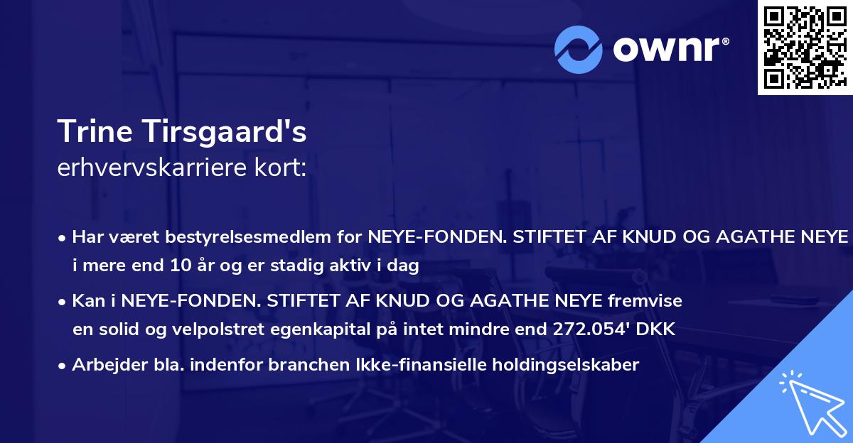 Trine Tirsgaard's erhvervskarriere kort