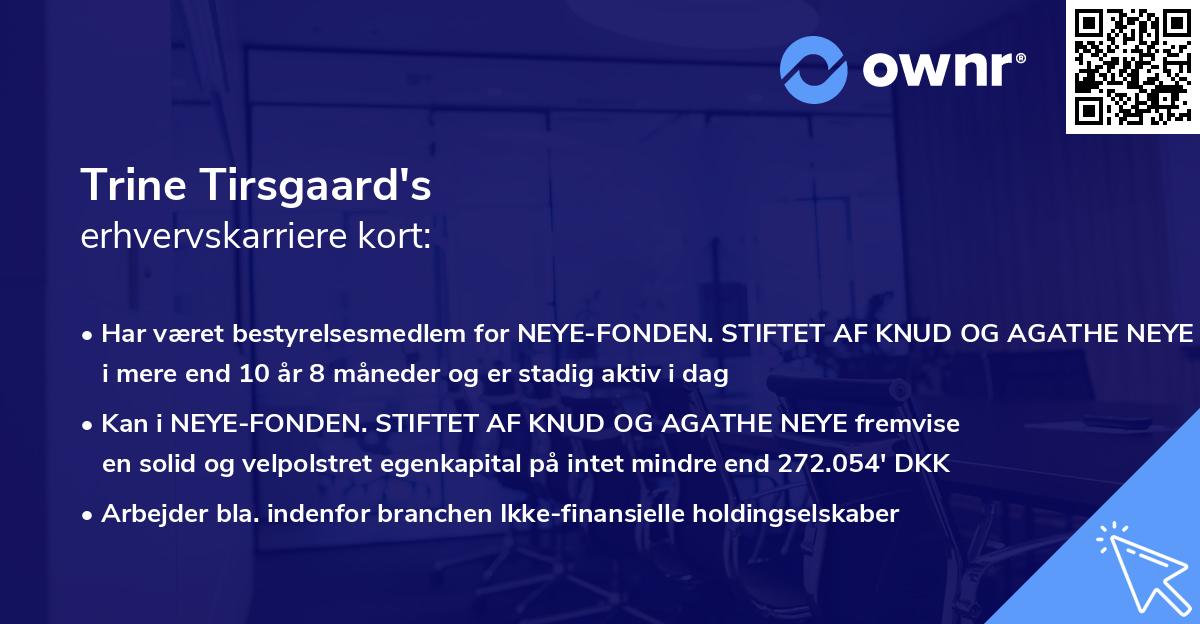 Trine Tirsgaard's erhvervskarriere kort