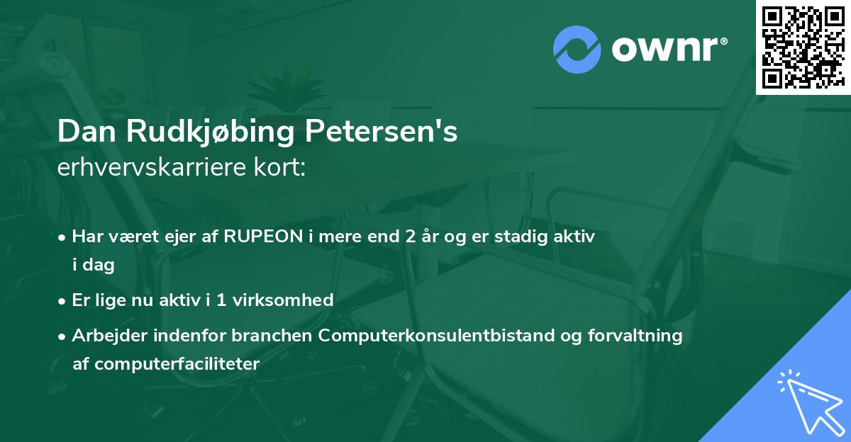 Dan Rudkjøbing Petersen's erhvervskarriere kort