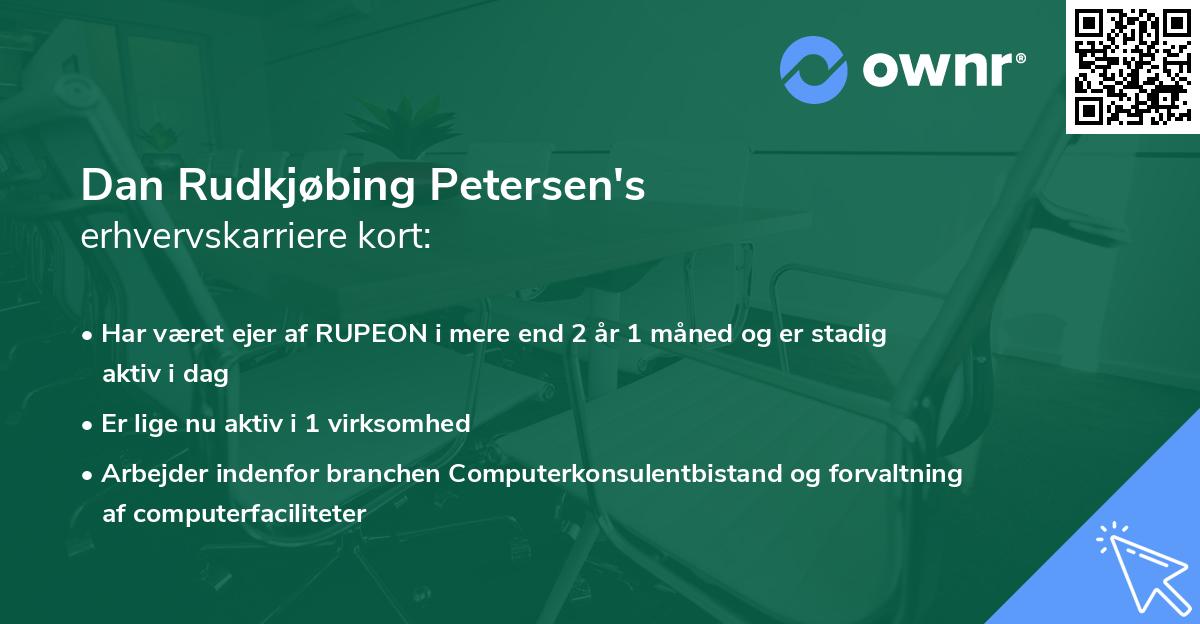 Dan Rudkjøbing Petersen's erhvervskarriere kort